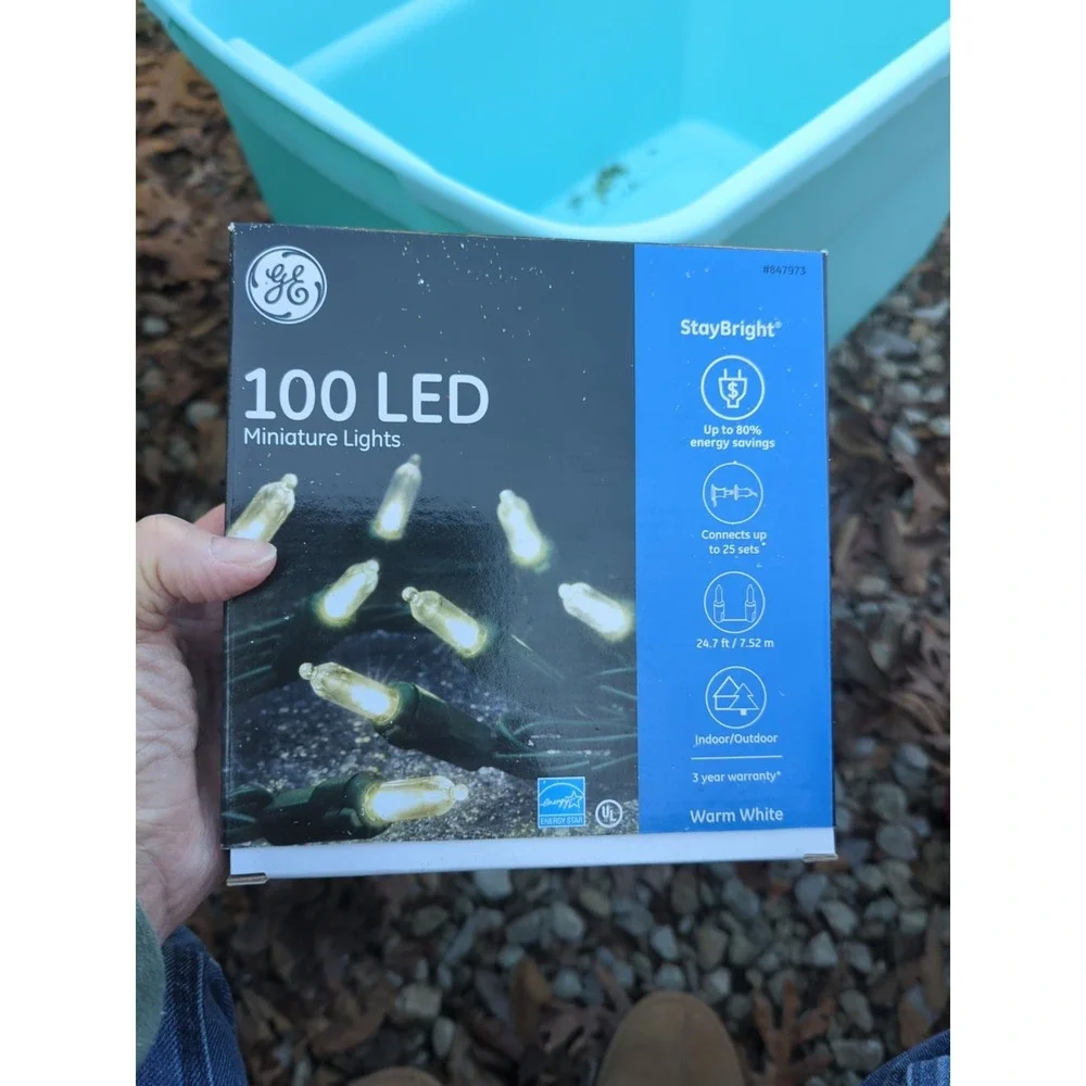 GE 100 StayBright LED Miniature Warm White Christmas String Lights